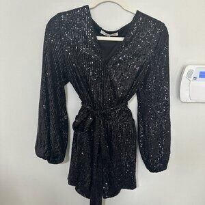 CUTE BLACK TIE SPARKLY ROMPER